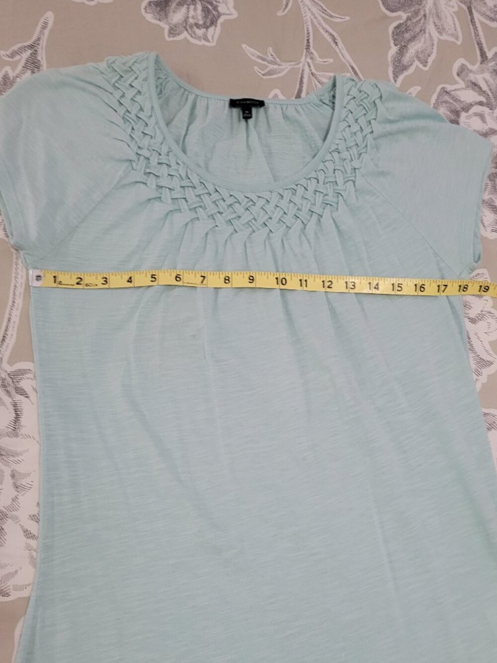 Talbots Aqua Blue Cotton Short Sleeve T Shirt Size Medium (Small) - Picture 4 of 8